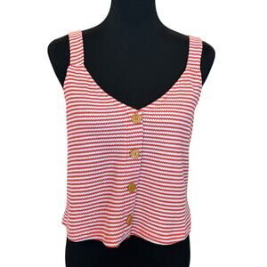 New ~ LUMIERE NORDSTROM Striped Button Front Tank Top Size Large
